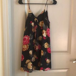 Black Yellow Red Floral Summer Dress